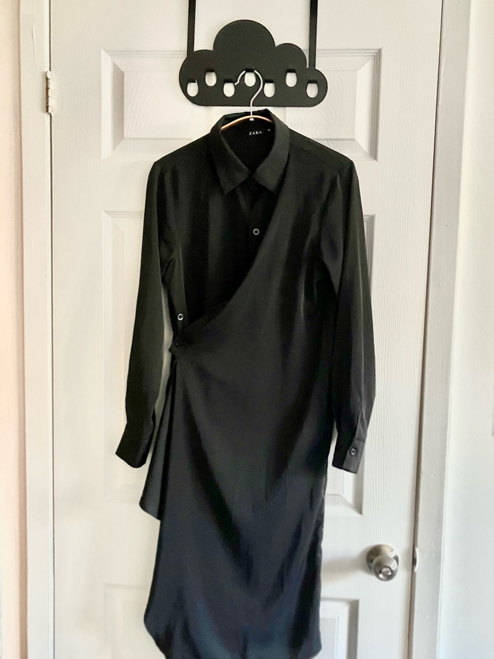 Zara Black Buttoned Down Asymmetrical Versatile High Low Flowy Relaxed Tunic